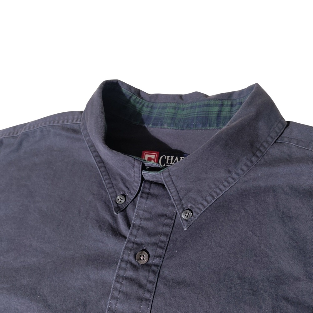 Chaps Ralph Lauren Men's Navy Blue Button Down Long Sleeve Shirt XXL - Picture 8 of 13